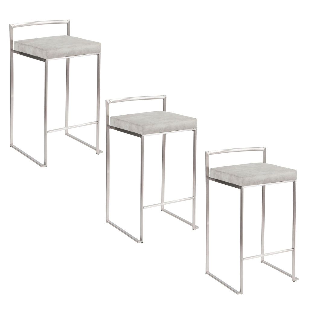 26" Contemporary Stackable Counter Stool Set