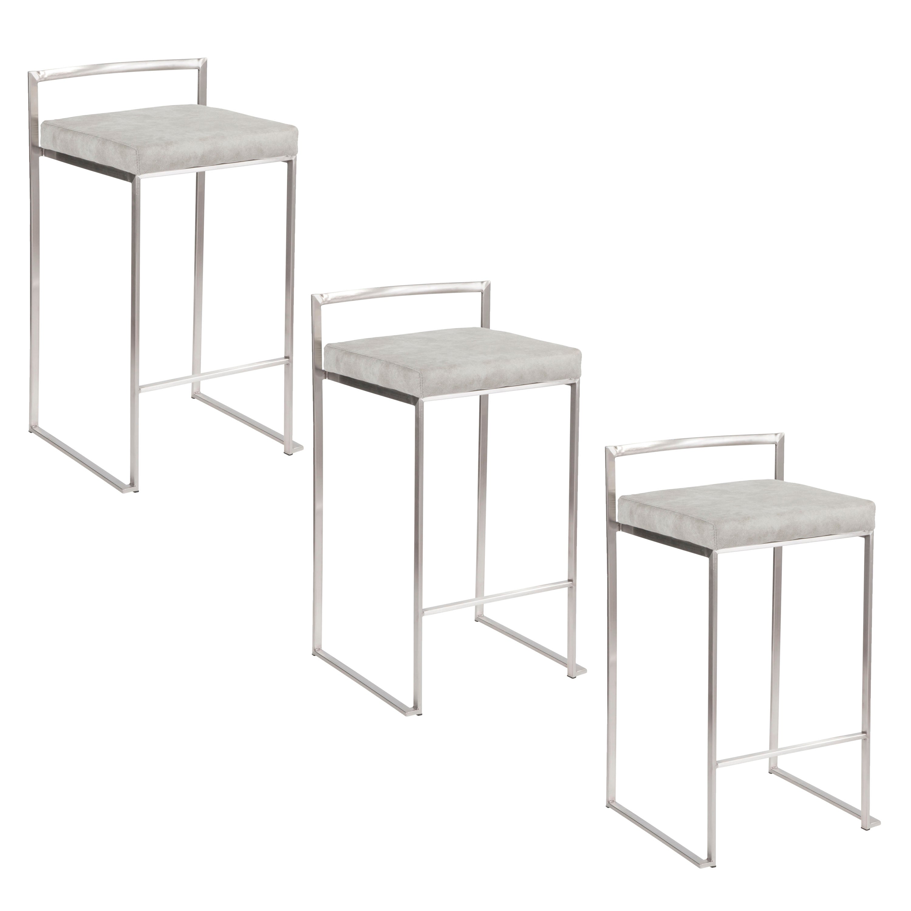 26" Contemporary Stackable Counter Stool Set