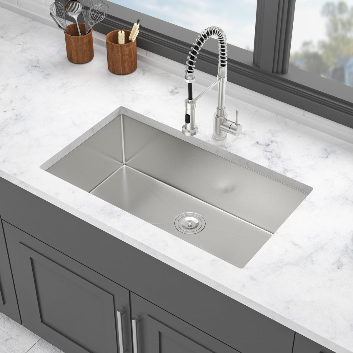 33 Inch Undermount Sink - Stainless Steel Kitchen Sink