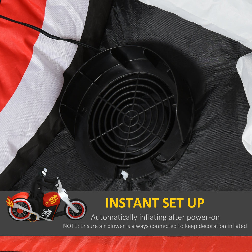 HOMCOM 6' Halloween Inflatable Ghost Biker Decoration