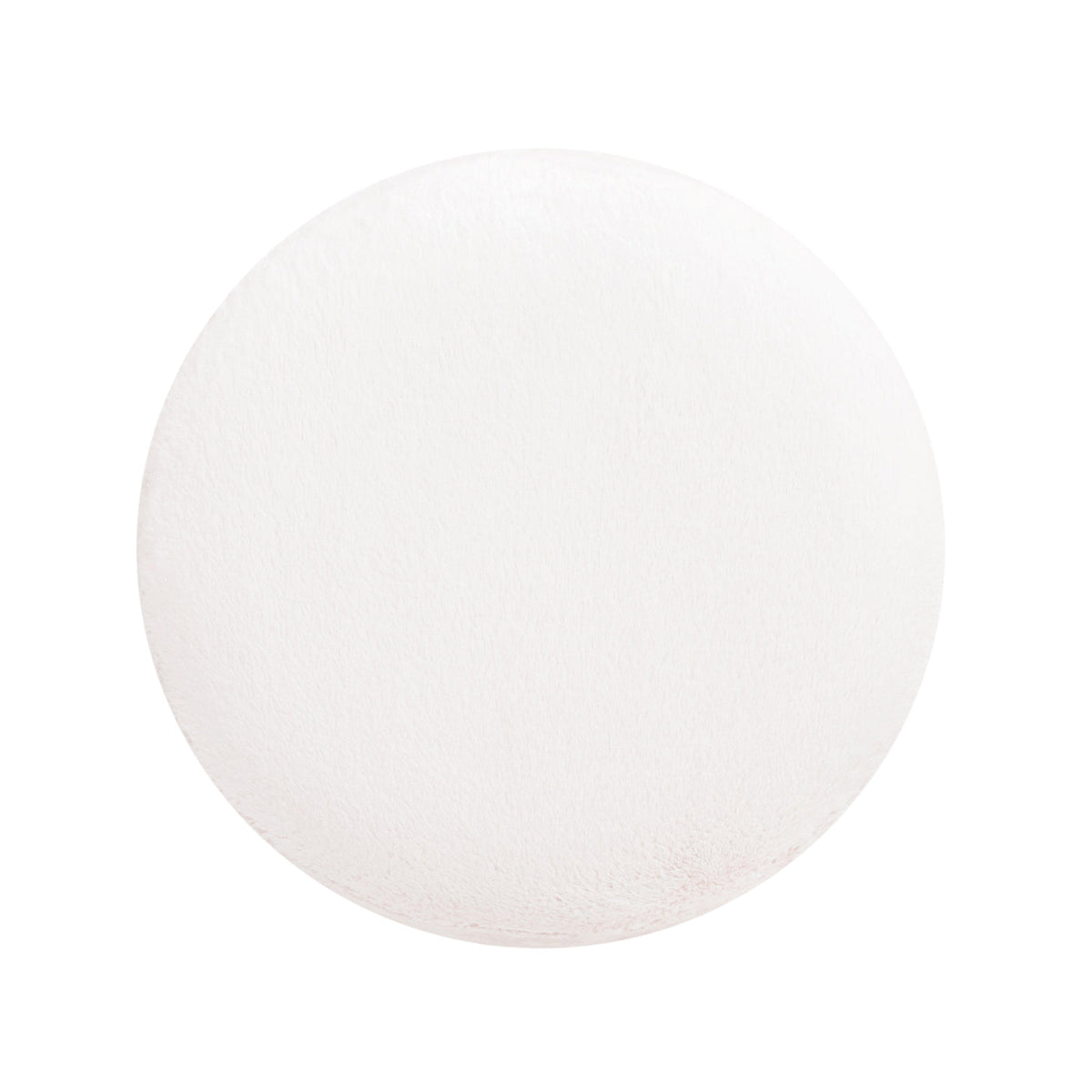Tilly 16.5" Round Fur Upholstered & Burl Pouf Ottoman