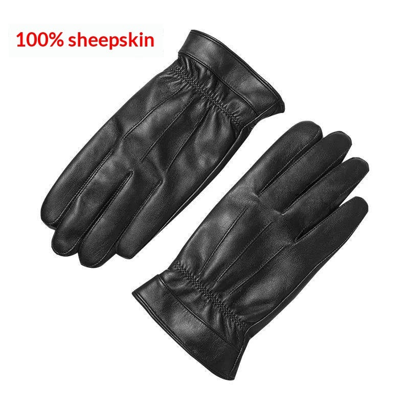 Genuine Leather Gloves With Fleece Lining For Extra Warmth And Waterproof Protection
