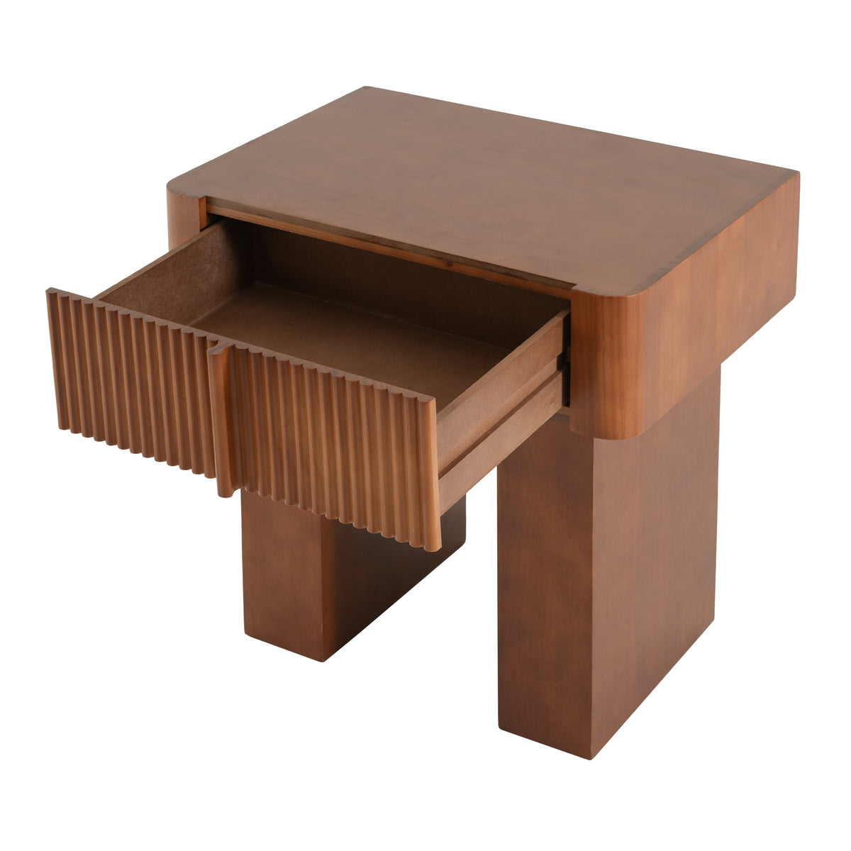 Wood End Table with Drawer, Mid-Century Accent Side Table