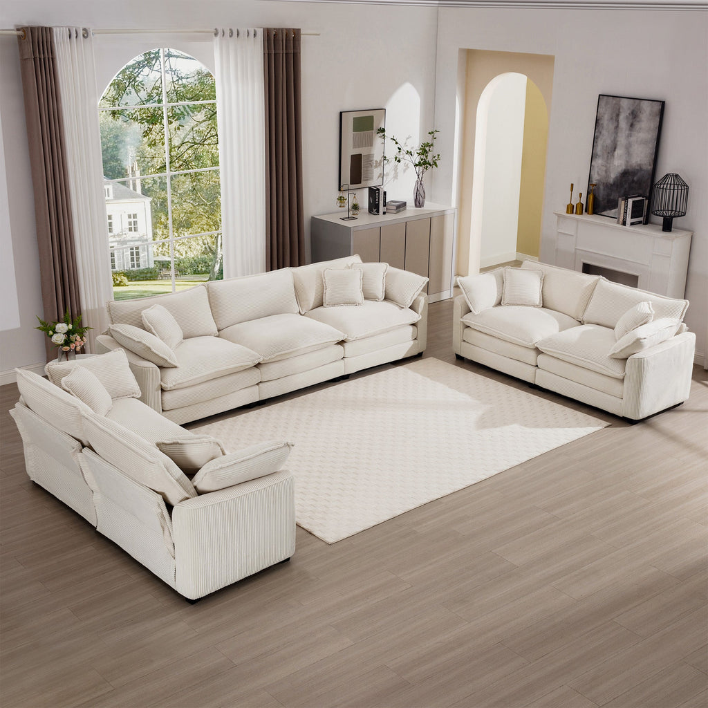 Modern Fabric Living Room Sofa 2-Piece Set