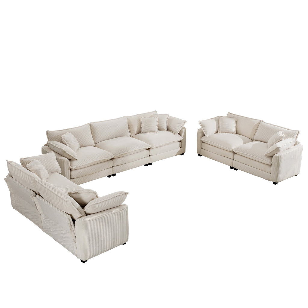 Modern Fabric Living Room Sofa 2-Piece Set