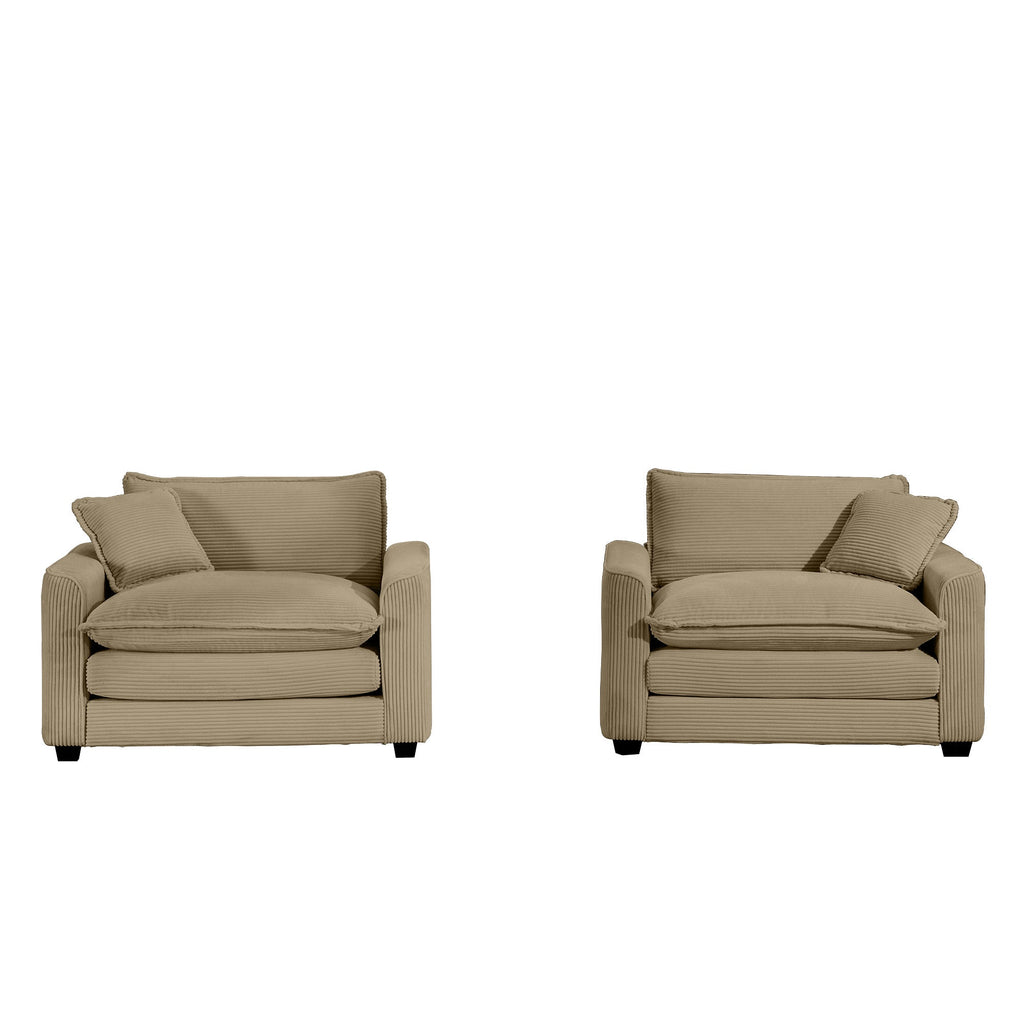 Luxurious and Sophisticated Deep Seated Sofa Set with Two Single Chairs