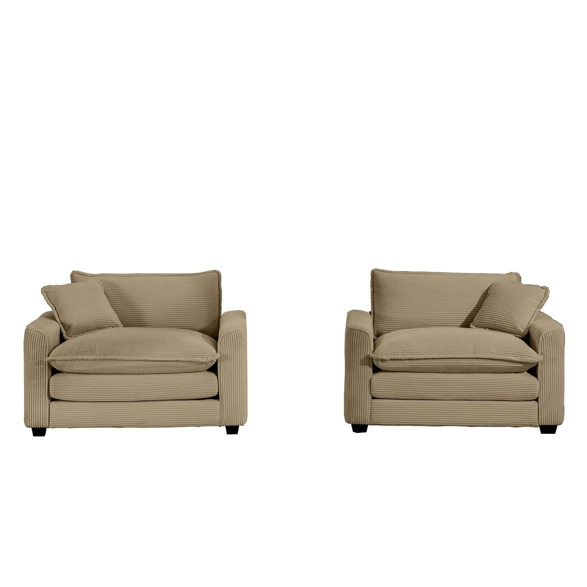 Luxurious and Sophisticated Deep Seated Sofa Set with Two Single Chairs