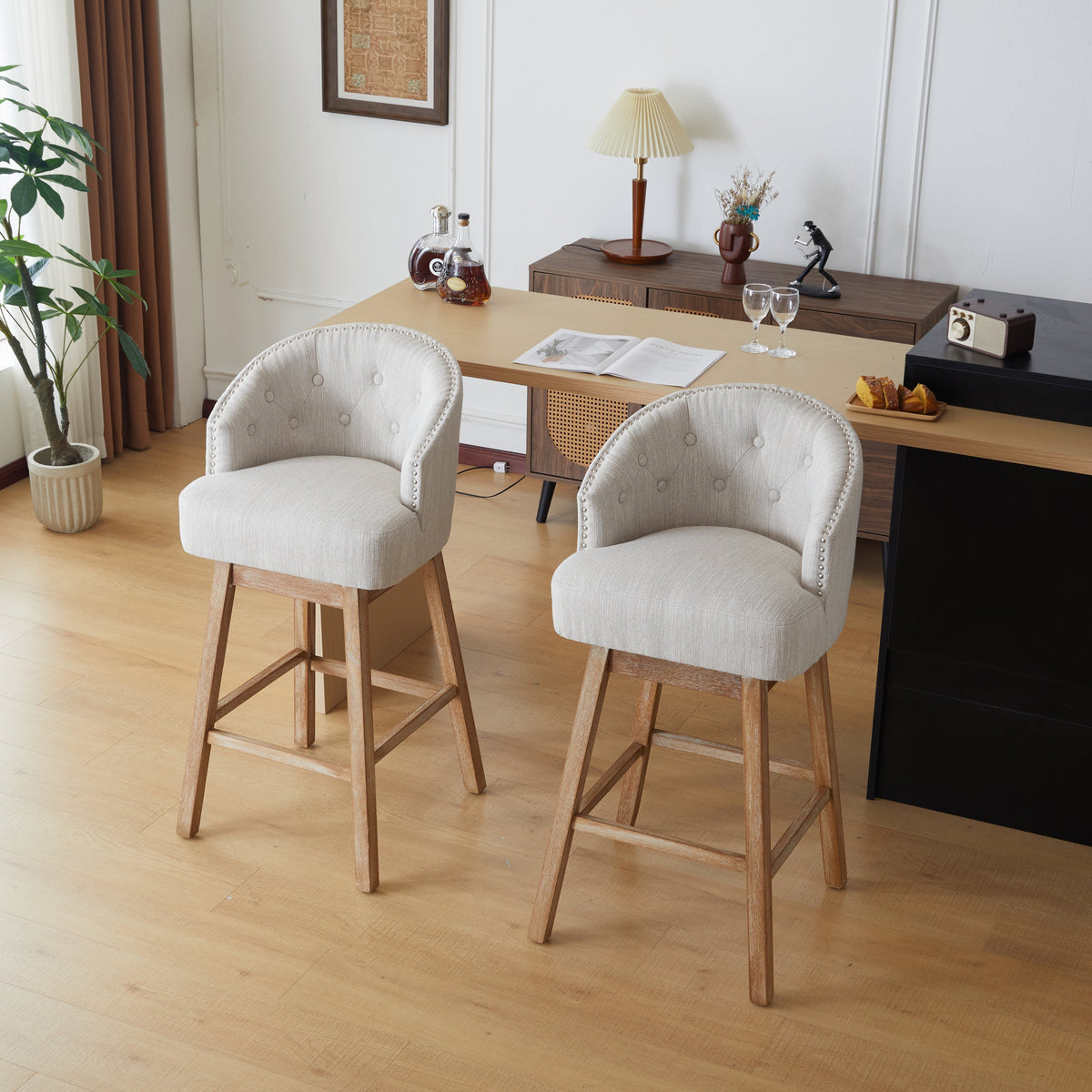 33.25" Swivel Counter Stools Set of 2