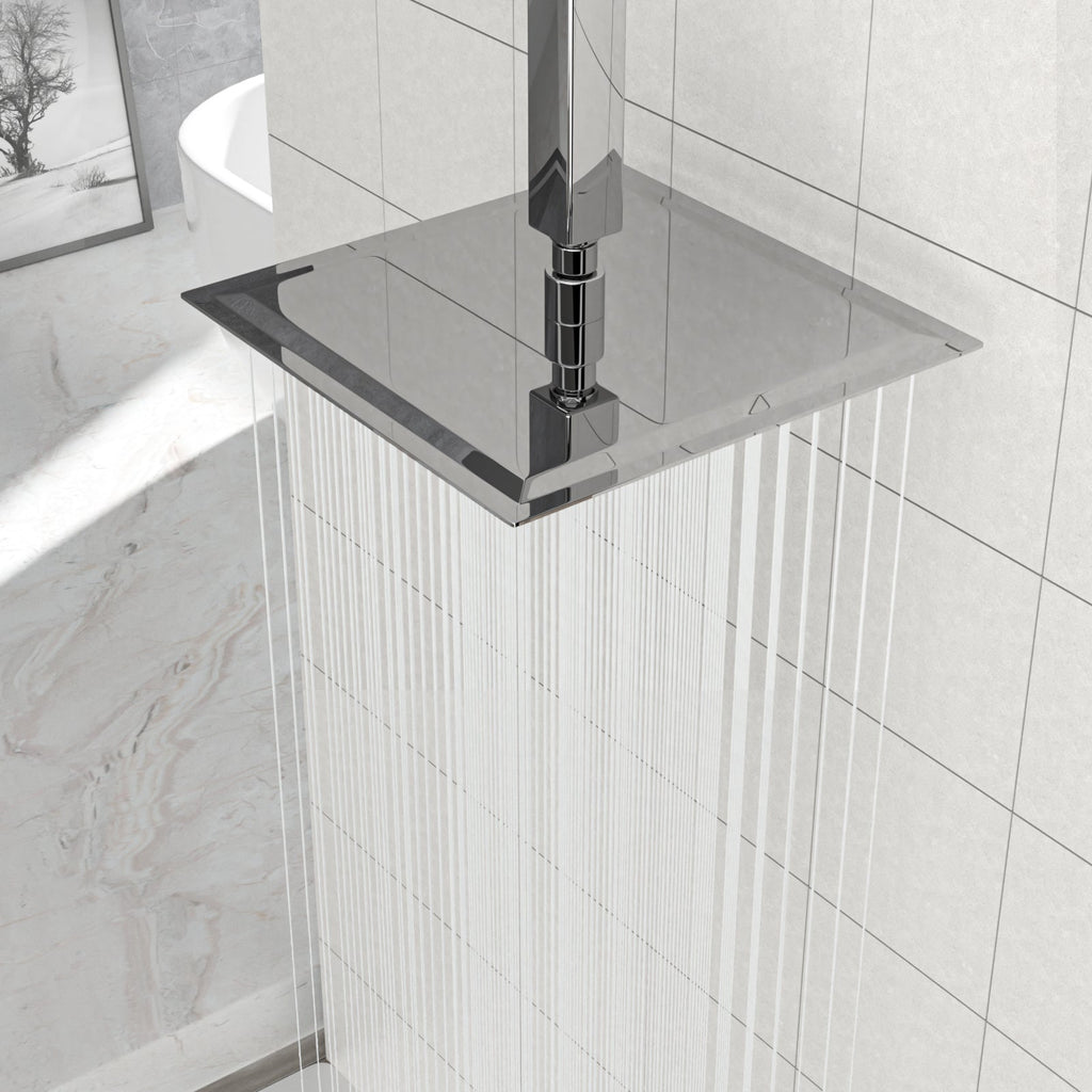 10" Square Rainfall Shower Head, Wall/Ceiling Mounted