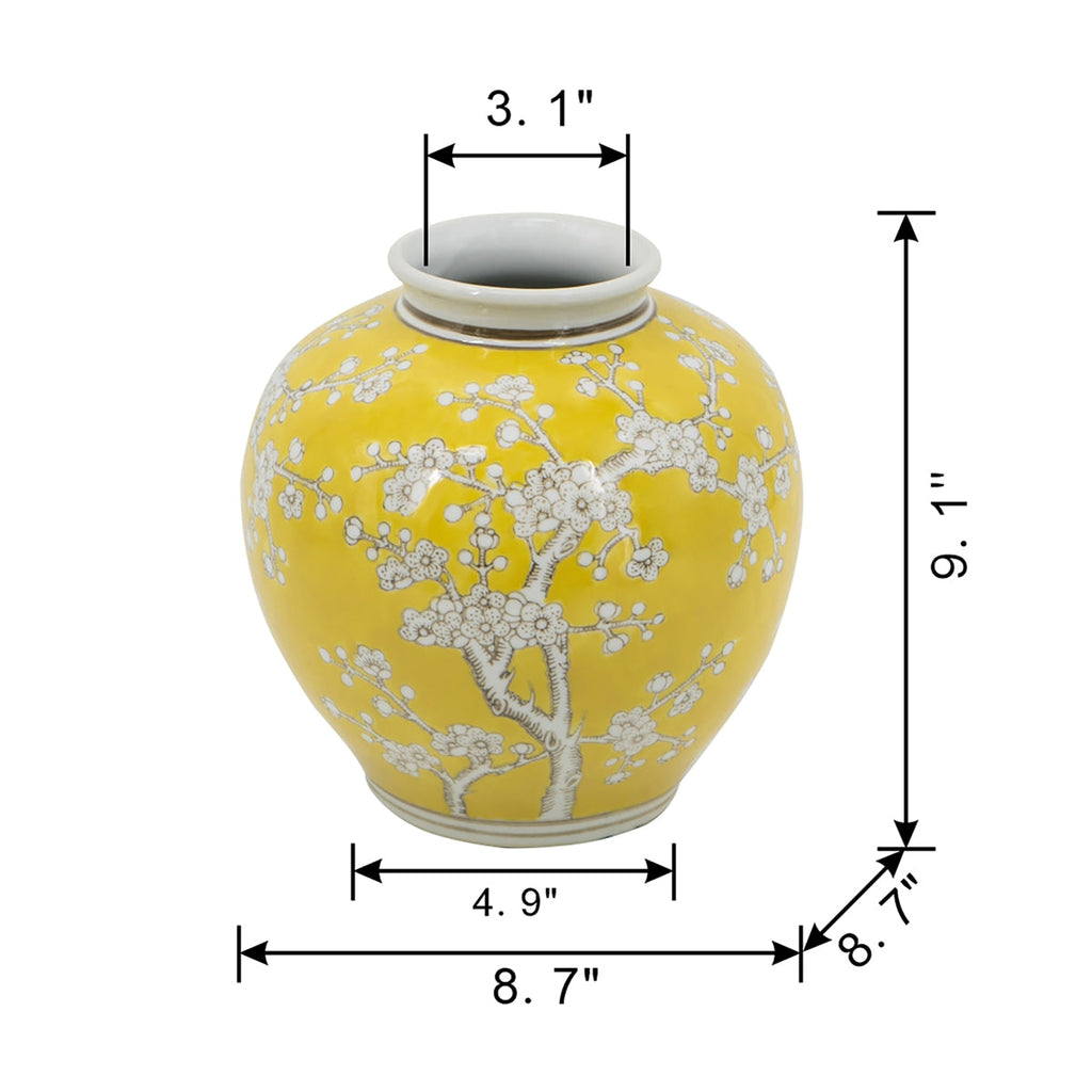 Decorative Yellow and White Accent Vase