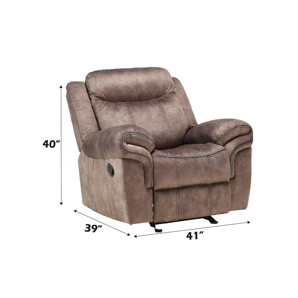 Zubaida Two Tone Chocolate Velvet Glider Recliner