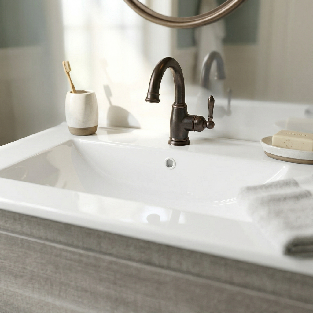24″W x 18″D Drop In Bathroom Ceramic Vessel Sink