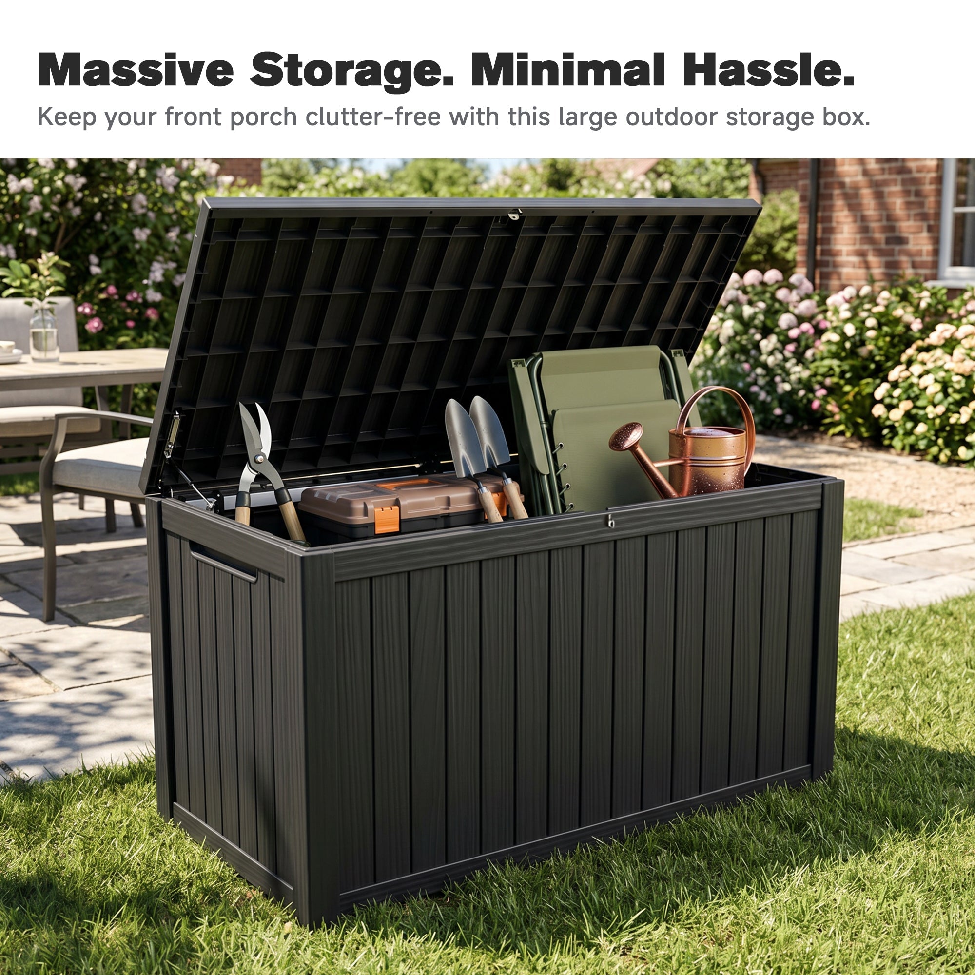 180 Gallon Large Outdoor Storage Deck Box