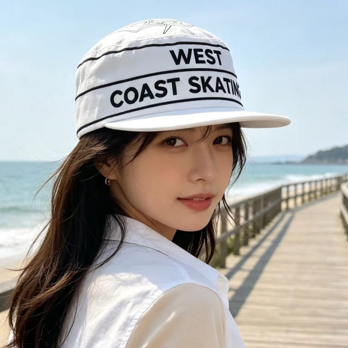 Street Hip-hop Style Letter Embroidery Flat Cap With Retro Color Contrast Hip-hop Stripes Flat Cap, Versatile Trendy Hat