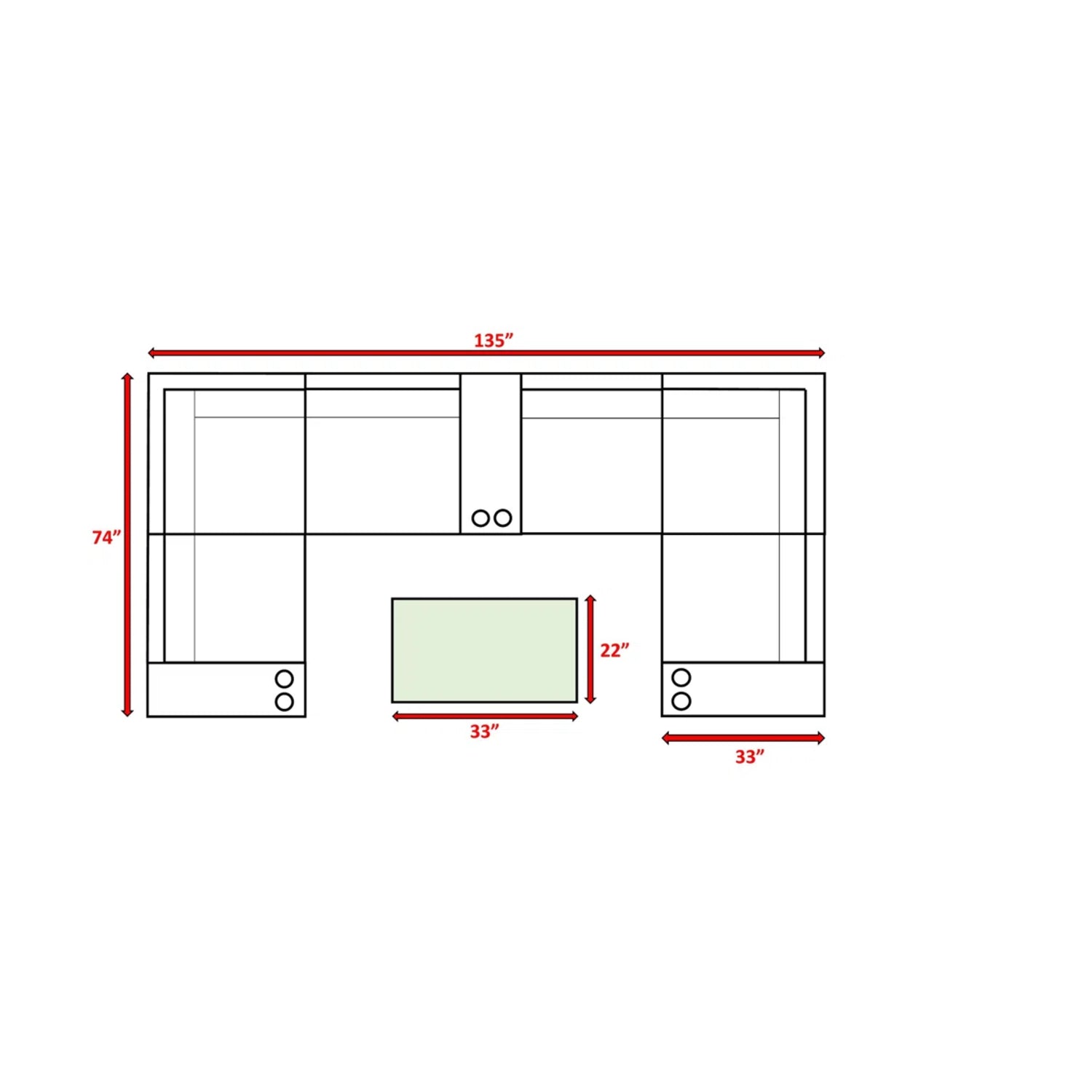 Fully Assembled 4-Seater Outdoor Modular Sectional Set