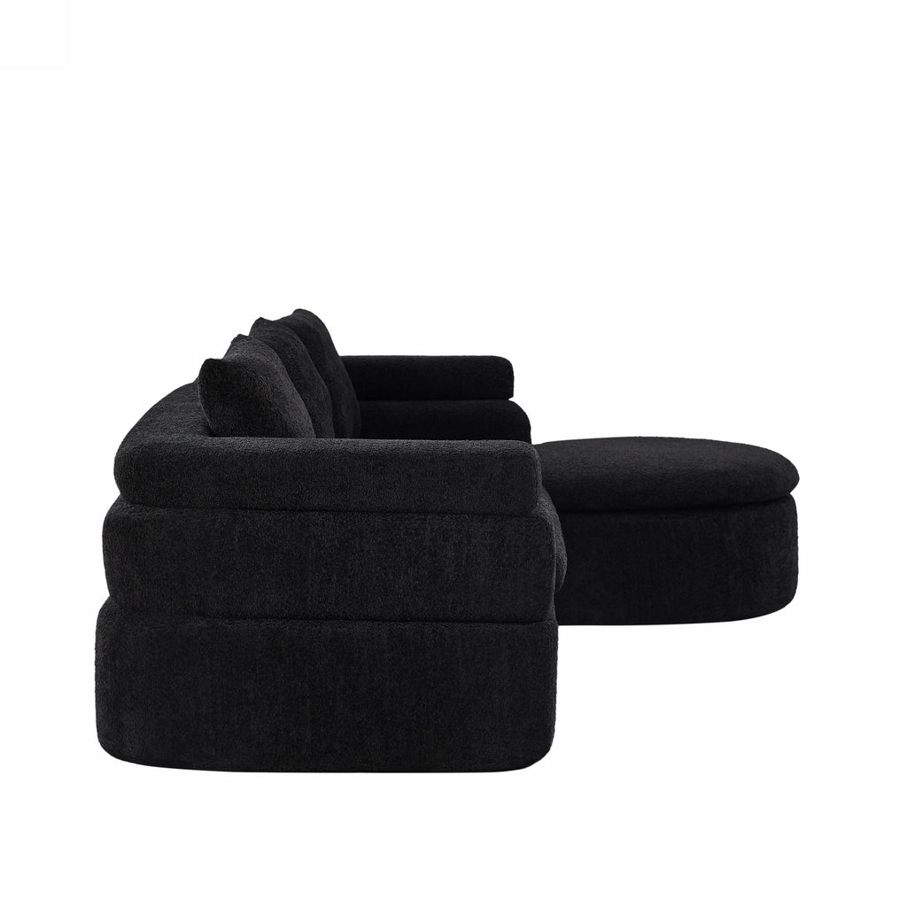 106" L-Shape Sectional Sofa - Black