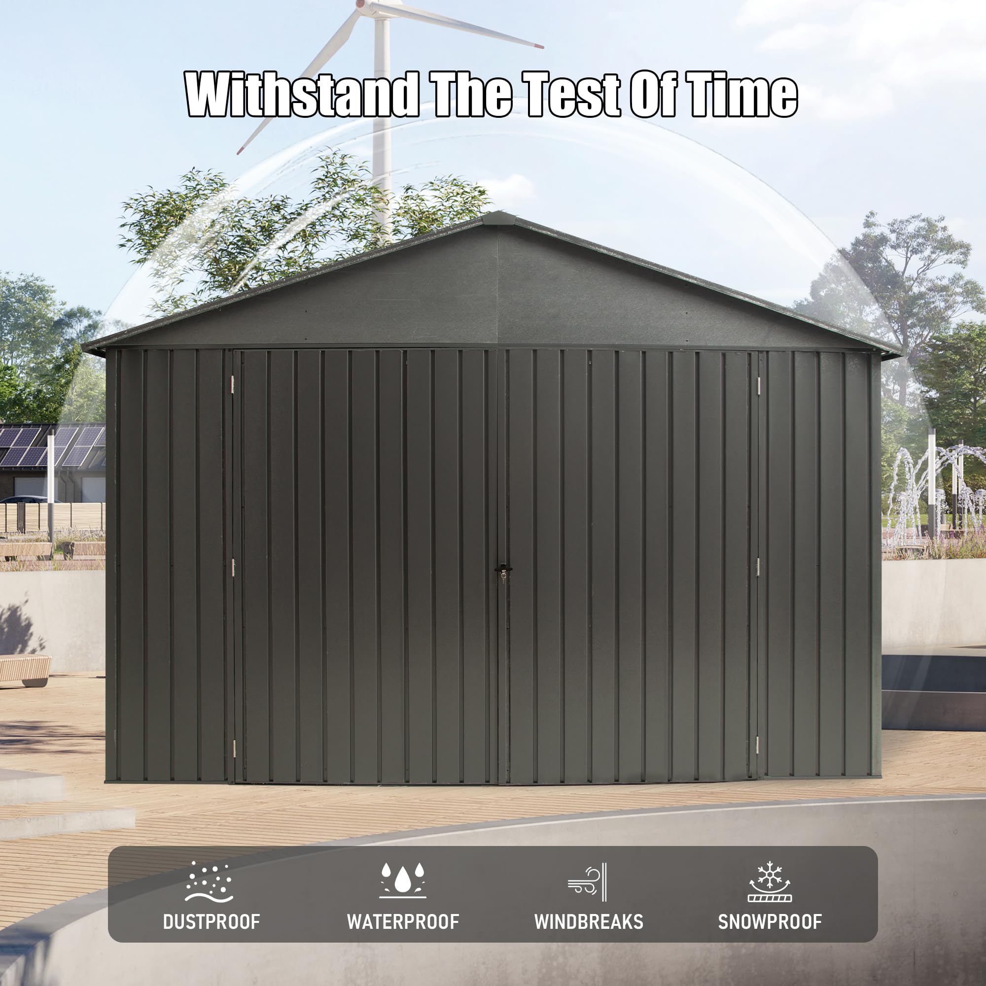 12x25FT Outdoor Metal Garage Shed