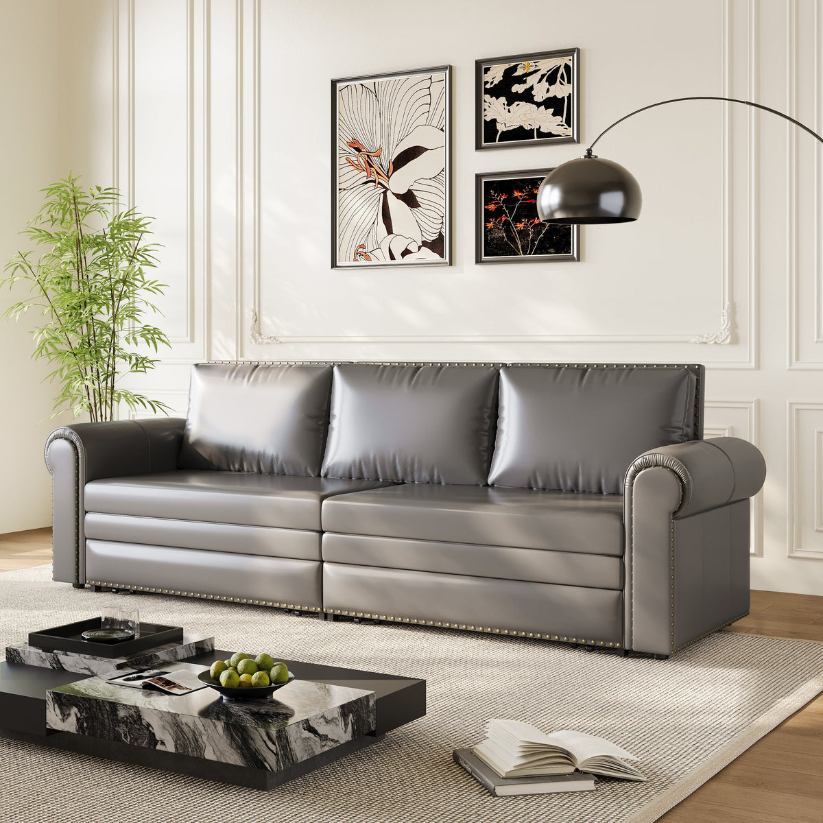 Chesterfield Sofa - 93.7" King Pull Out Sofa Bed