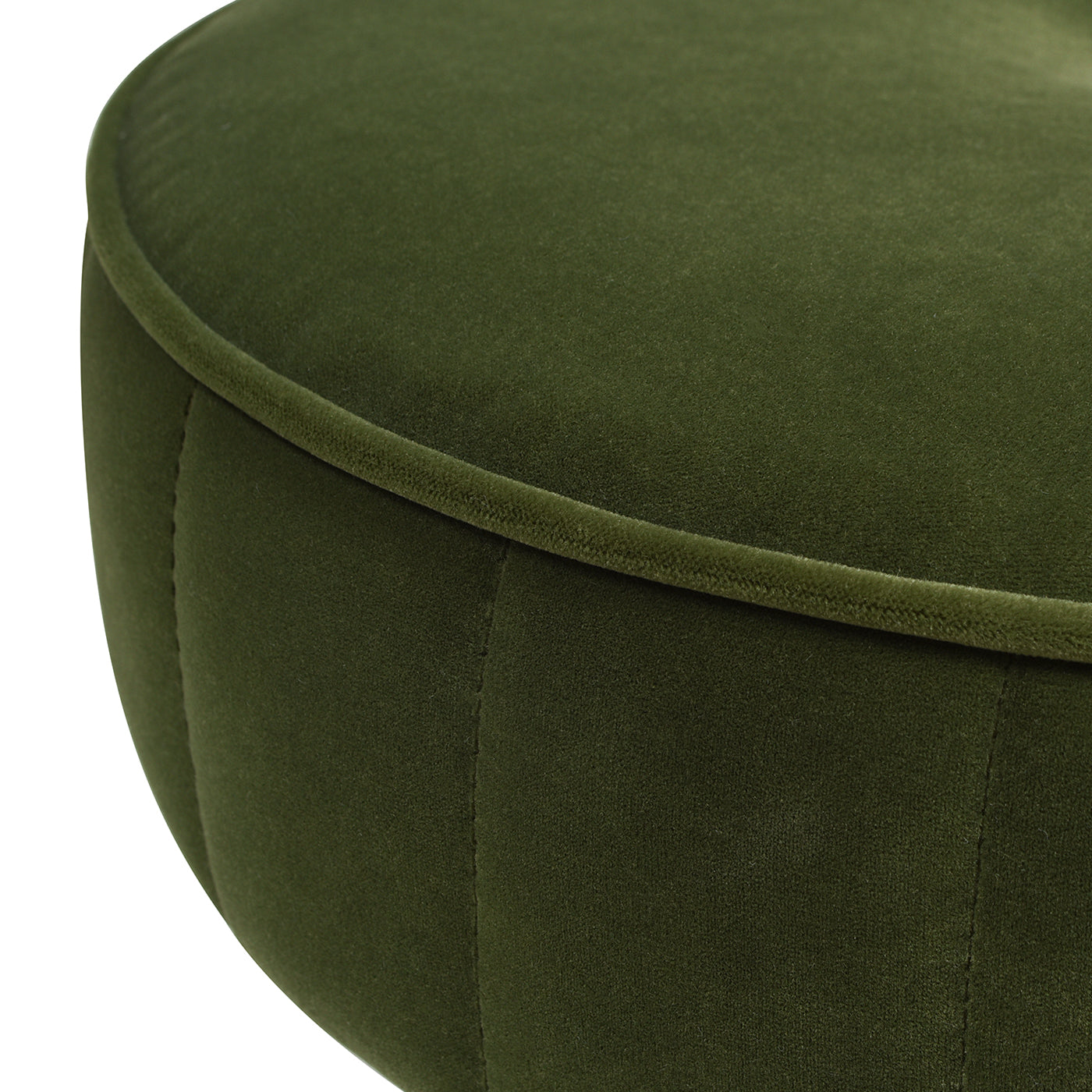 Riley 16" Round Footstool Ottoman, Olive