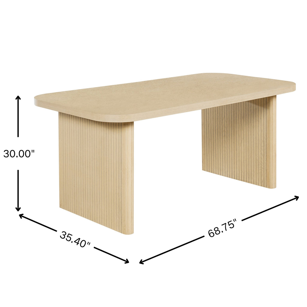 68.75" Wood Dining Table Set with 4 Chairs