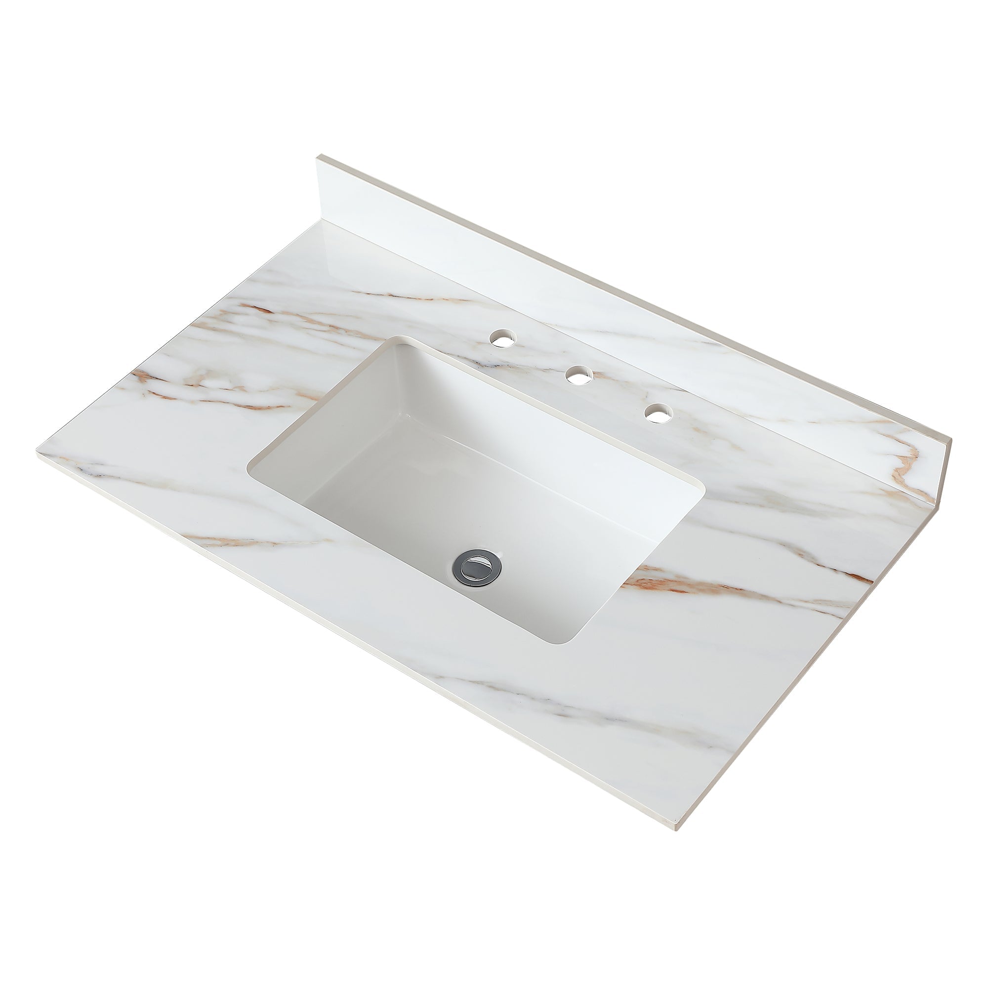 37 Inch Carrara Marble Vanity Top