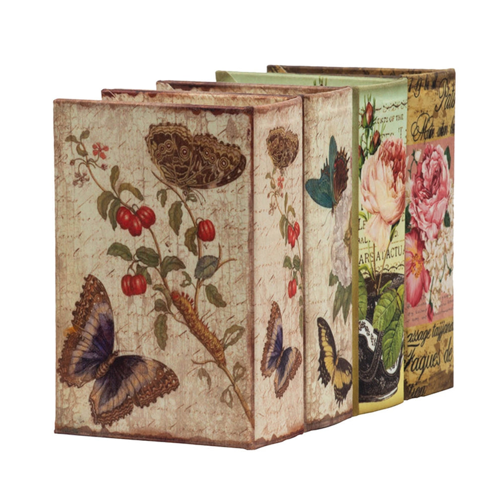 Set of 4 Nature Lover's Book Boxes with Floral Designs
