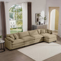 Corduroy Sofa - Modern Upholstered 4 Seater with Footstool