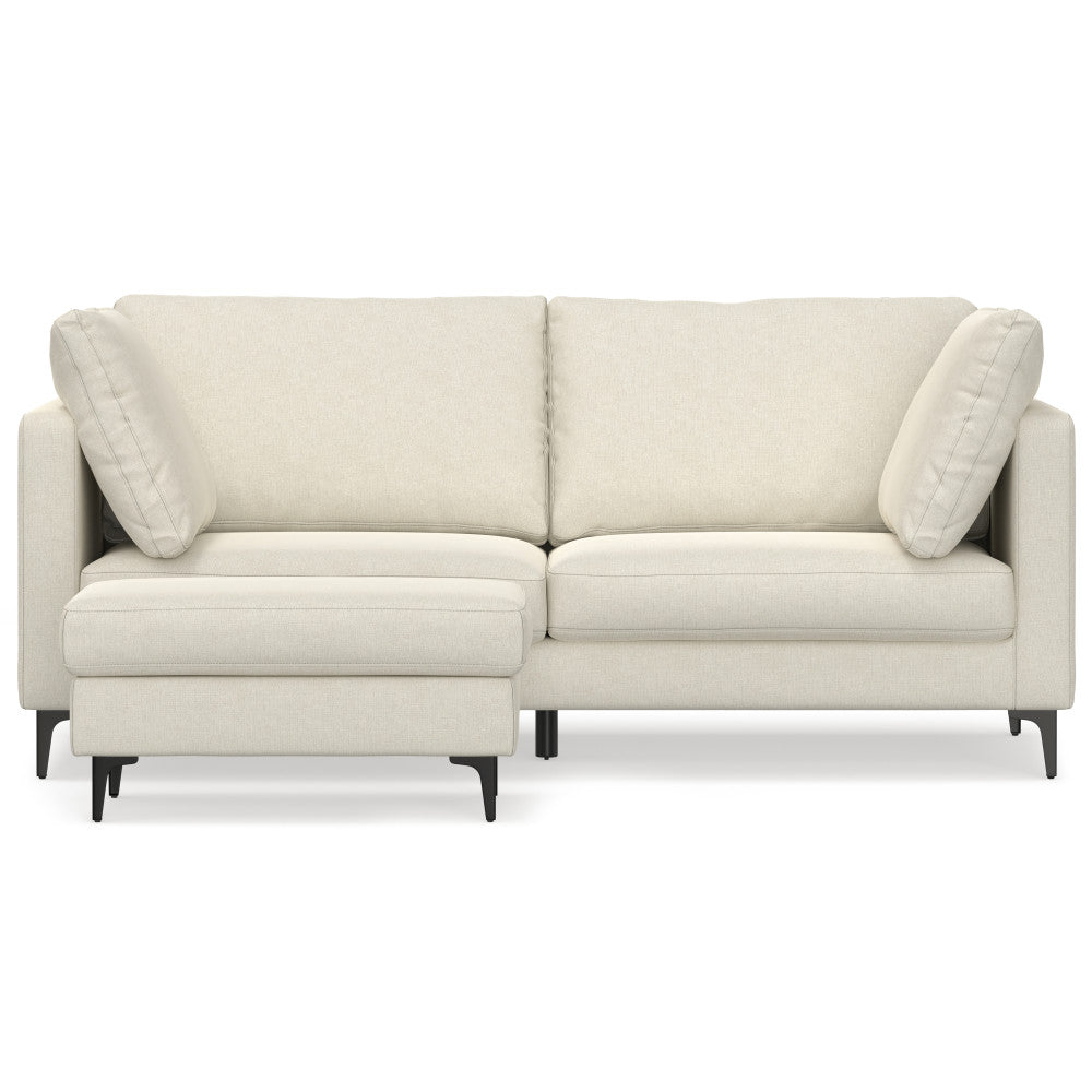 Ava 76 Inch Mid Century Sofa with Ottoman Set