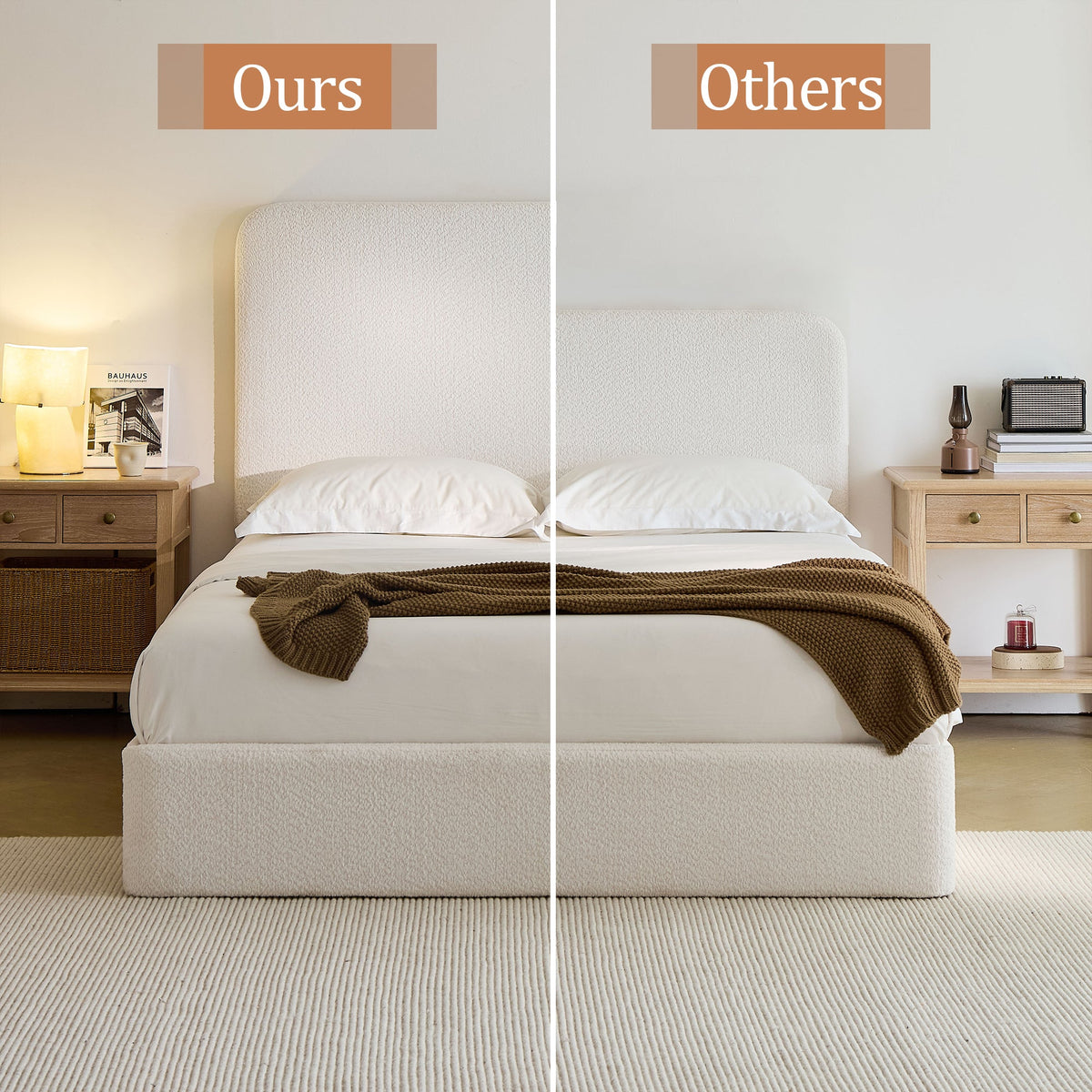 Canter Tall Headboard Upholstered Bed - Pearl