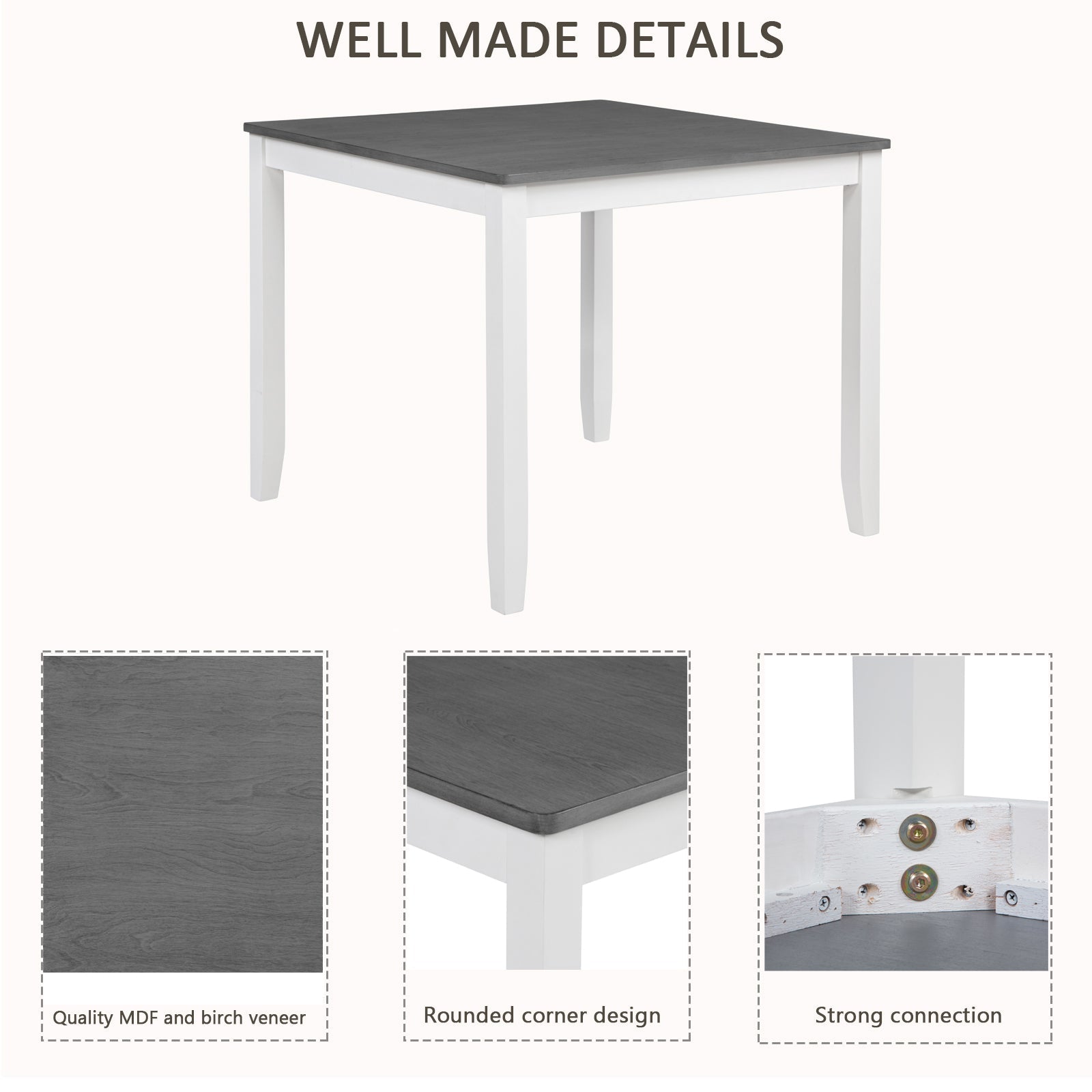 5-Piece Dining Table Set with 4 Chairs