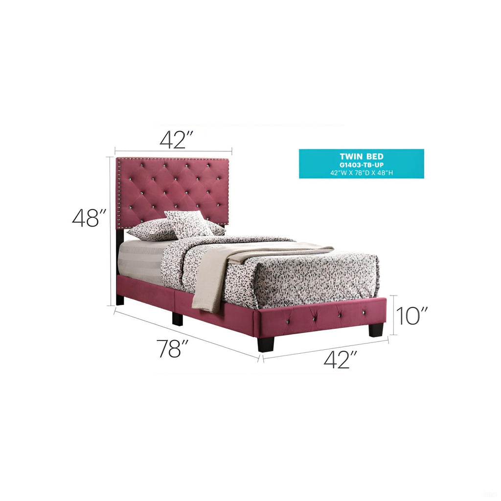 Charming Twin Bed In Cherry Finish