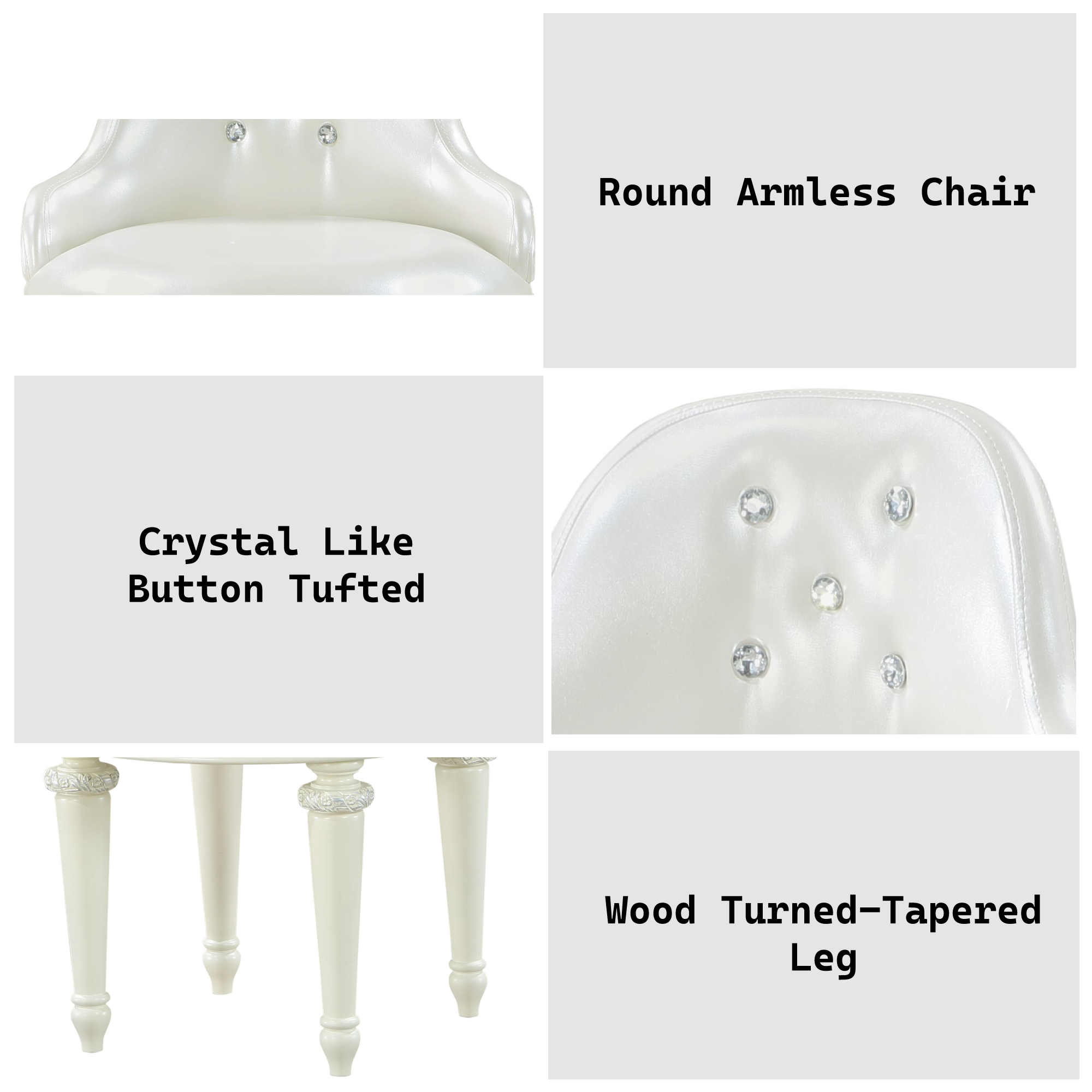 Dorothy Round Armless Chair