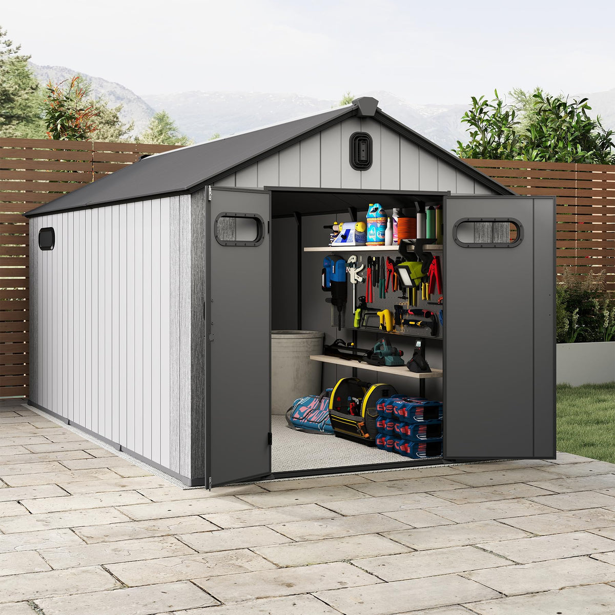 8x16Ft Resin Outdoor Storage Shed