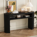 TREXM Rustic Console Table with Fluted Legs
