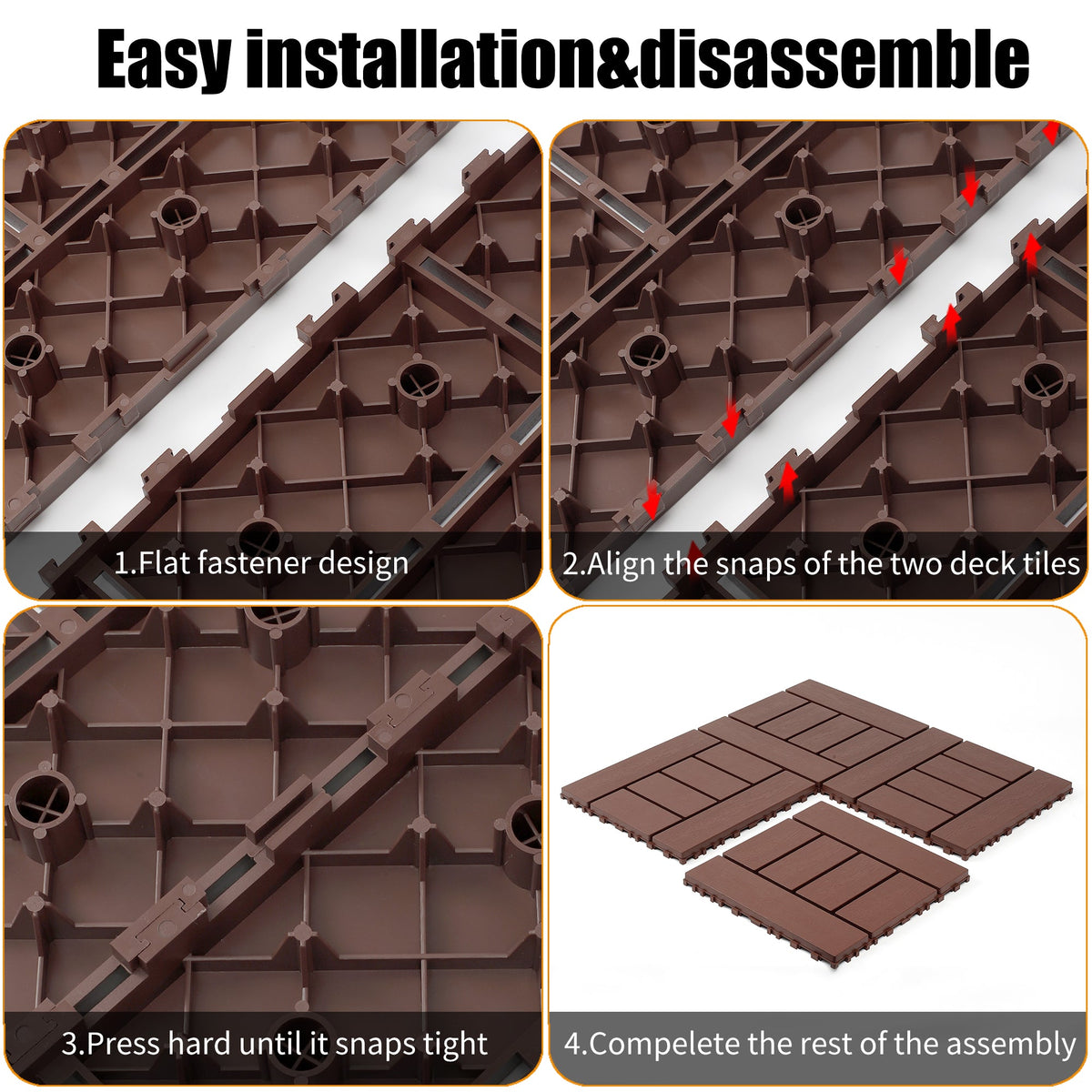 H Style 12 Inch Balcony Deck Tiles