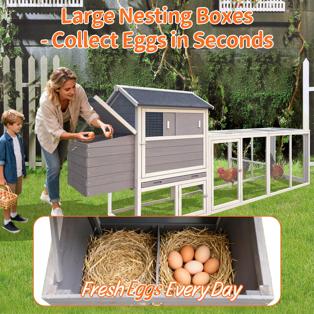 Gray Wooden Chicken Coop