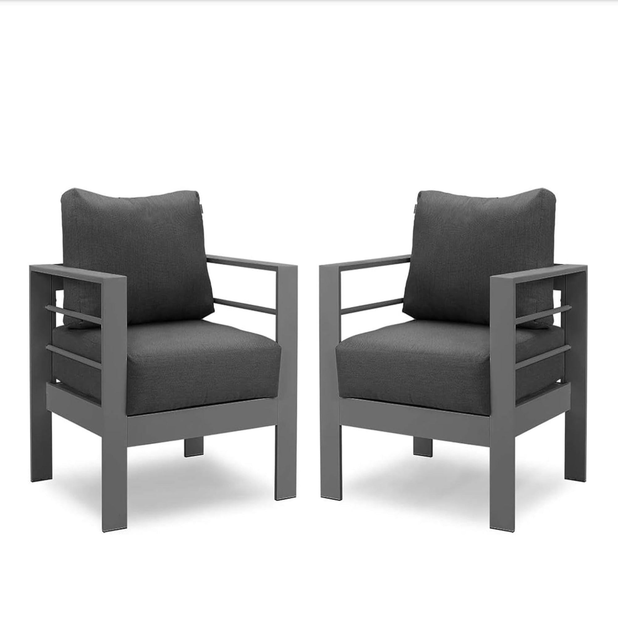 4-Piece Modern Aluminum Patio Conversation Set