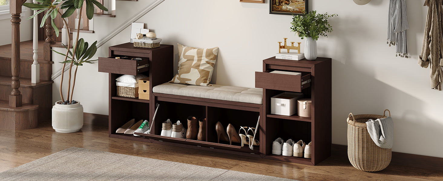 TREXM All-in-One Entryway Storage Bench
