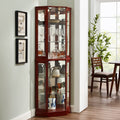6 Shelf Corner Curio Display Cabinet with Lights and Mirrors