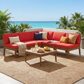 Grenada 5 Seater Acacia Wood Sectional Armless Sofa Set