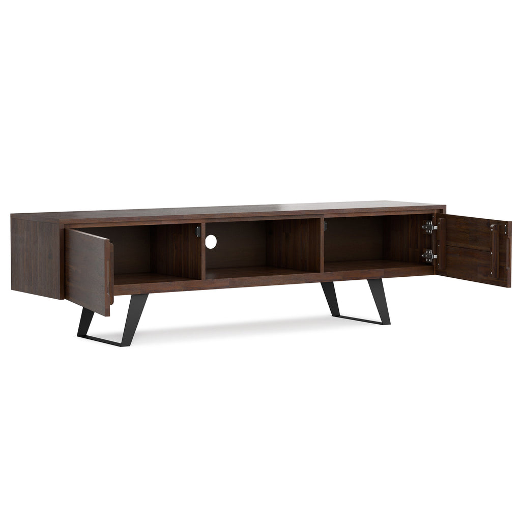 Lowry 72 Inch Wide Solid Wood TV Stand in Distressed