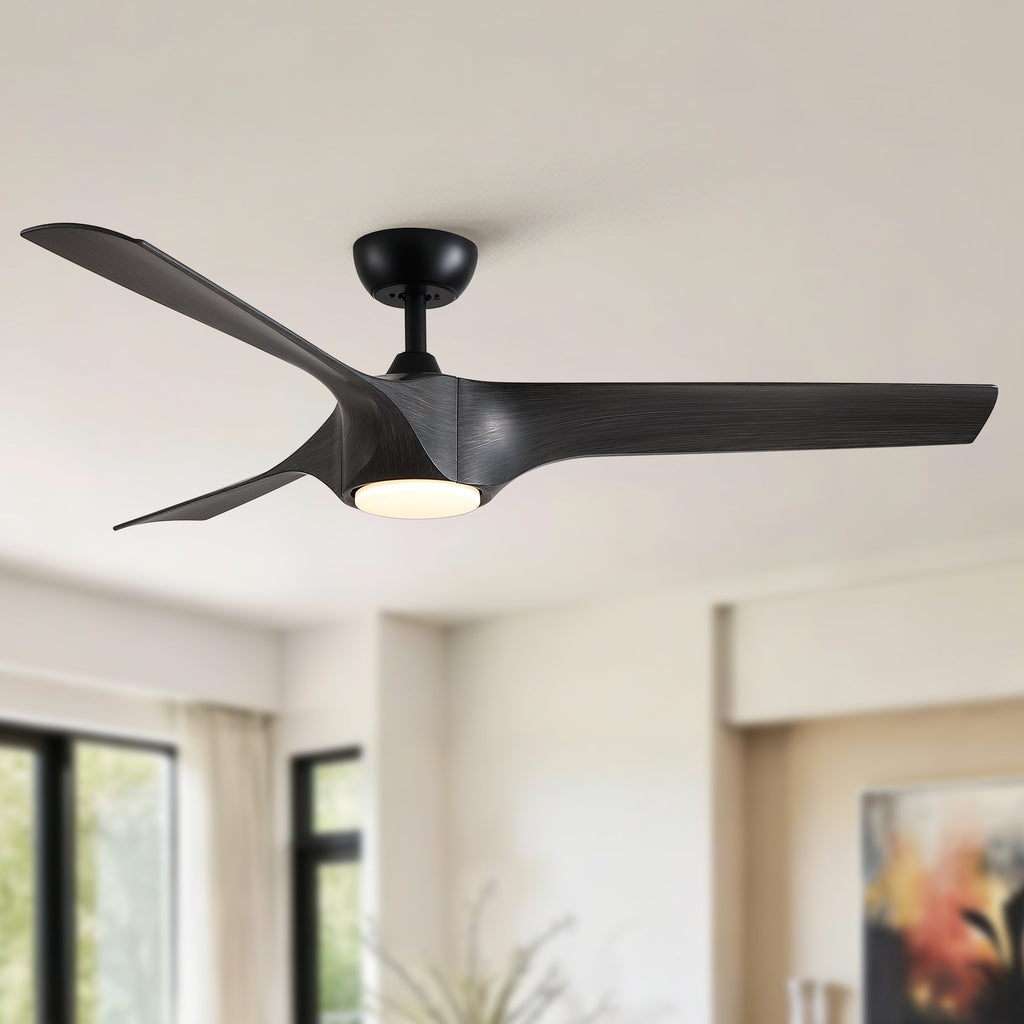 56" Modern Farmhouse Reversible Quiet Motor Ceiling Fan Light