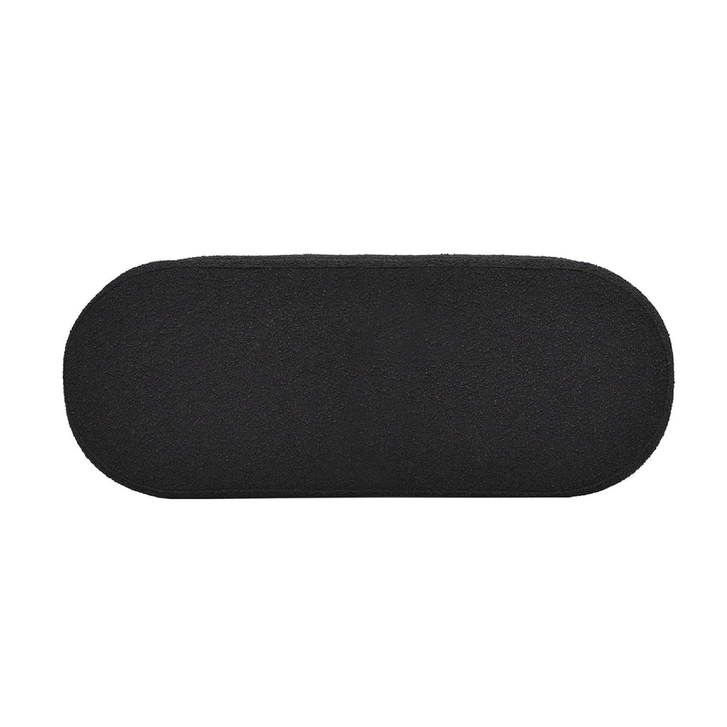 Fuji 49" Upholstered Oval Storage Bench, Ebony