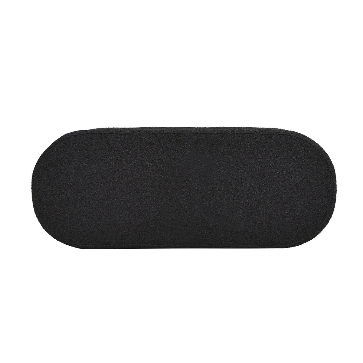 Fuji 49" Upholstered Oval Storage Bench, Ebony