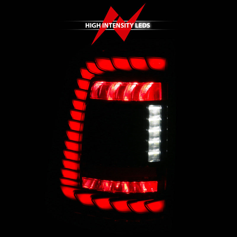ANZO 19-24 RAM 1500 (Factory Halogen Models) Full LED Tail Lights SeqSig Black - Pair 311480A