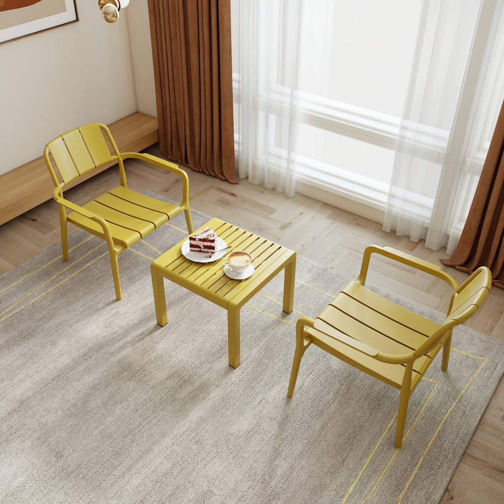 Summer 2-Piece PP Single-Seater Chairs + Coffee Table Set