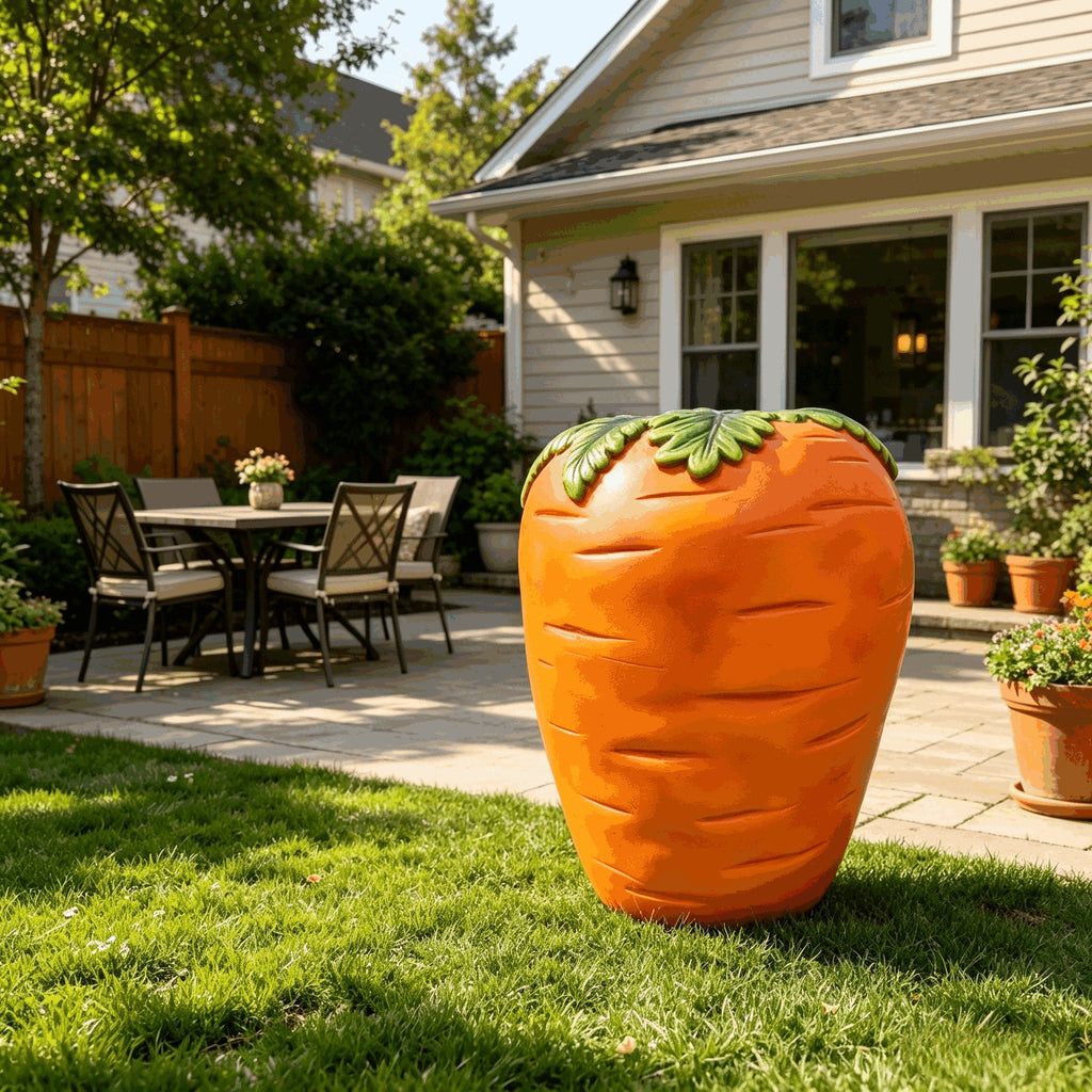 16" Oversized Carrot Shaped Resin Stool