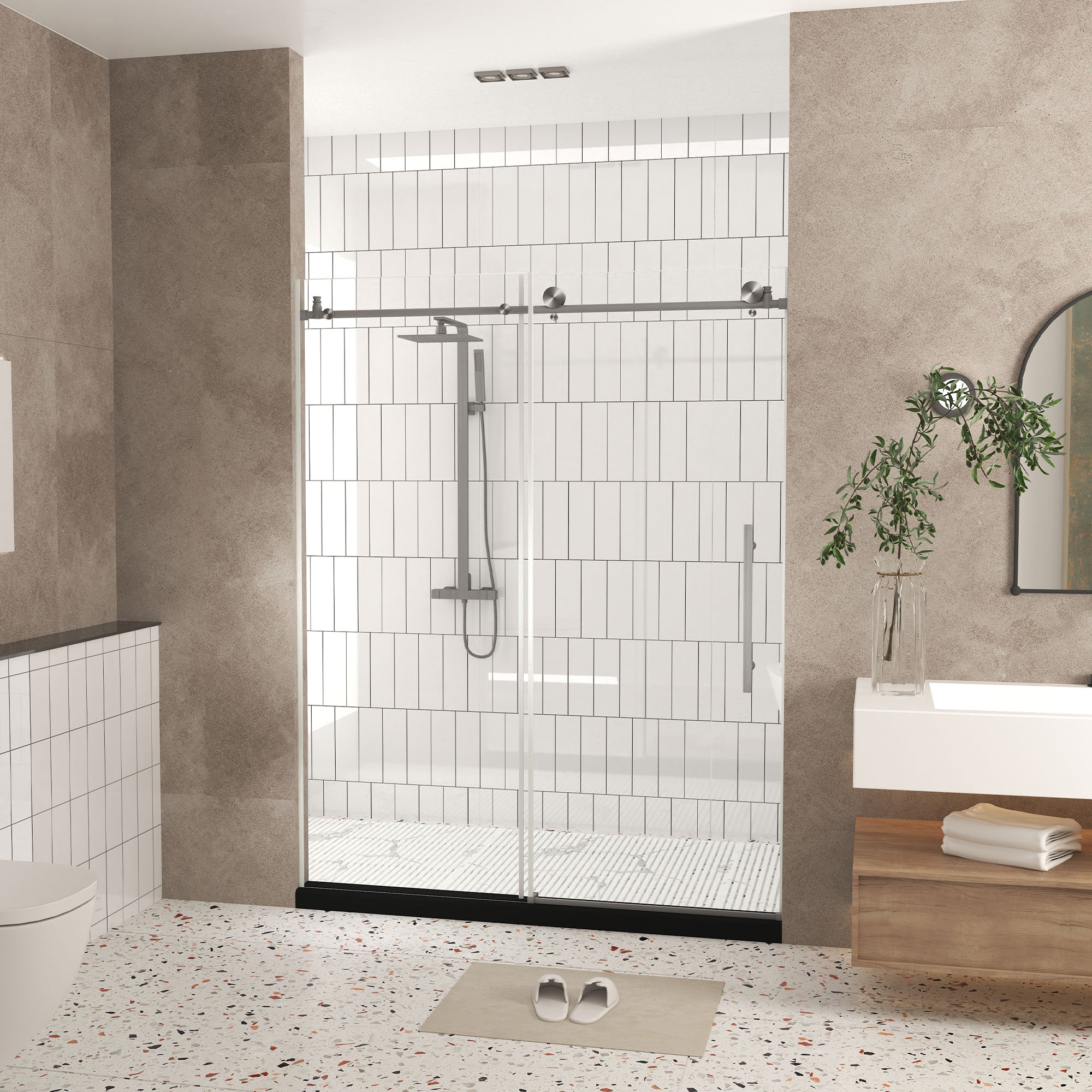 Frameless Shower Door 56-60"W x 76"H