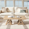 Hawthorne 48" Solid Reclaimed Elm Rectangular Trestle Coffee Table