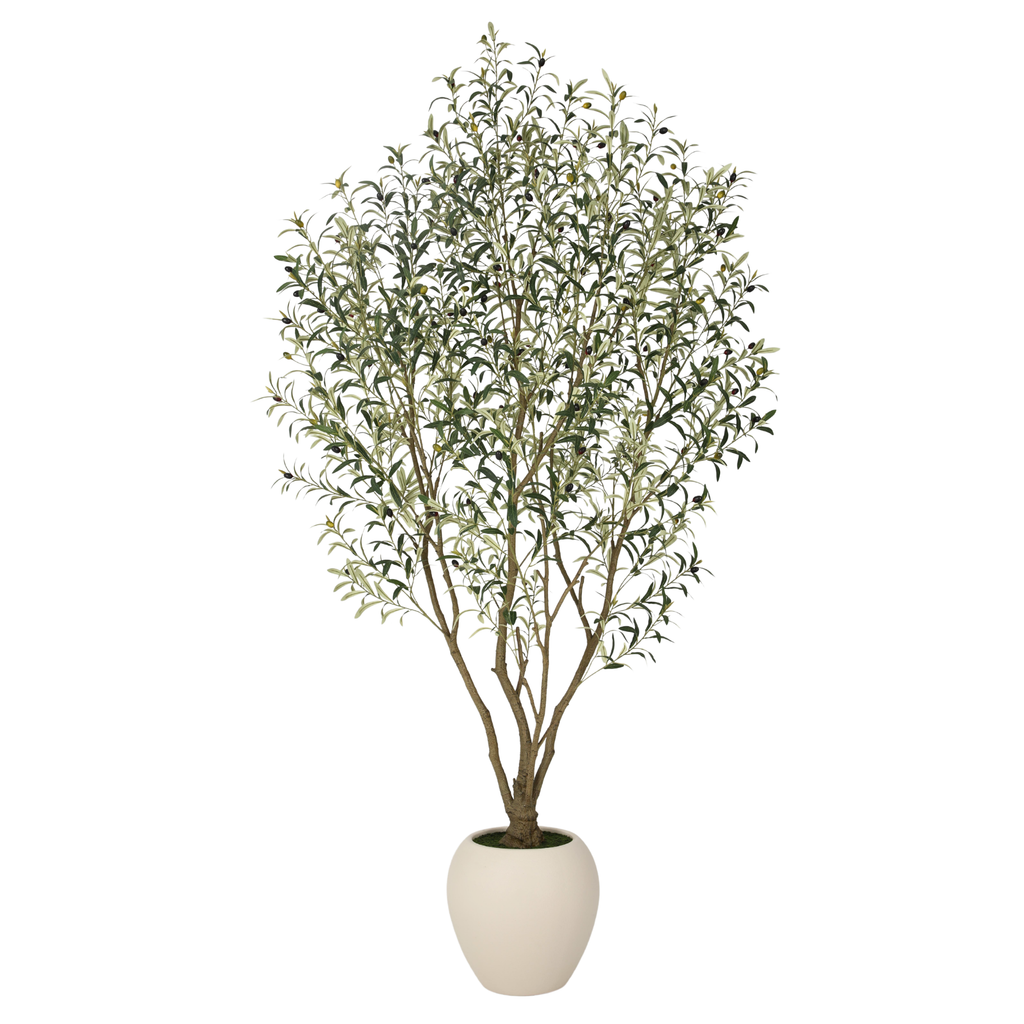8FT Artificial Olive Tree With Big Decorative Planter